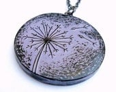 20% OFF SALE - Lavender Dandelion Necklace - Letting Go