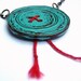 Turquoise Button Necklace with Red Thread - Button Button Who's Got the Button