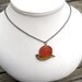 Orange and Green Retro Snail Necklace - Slow Down