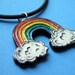 Old School Rainbow with White Clouds Necklace