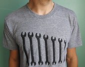 Wrenches Track T-Shirt- Heather Gray Men's Screenprint Tshirt