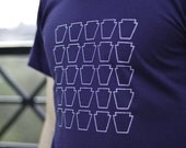 Keystone T-Shirt- Navy Blue, Screenprint, Architecture, Pennsylvania, PA, PIttsburgh