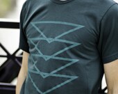 Topaz T-Shirt, Forest Green Men's Tshirt, Screenprinted Geometric Triangle Design