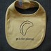 P is for Pierogi  baby bib -dijon yellow, infant, Polish, Poland, Pittsburgh, pirogi