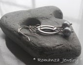 Sweet little Gray Fresh Water Pearls with Sterling spacer Earrings