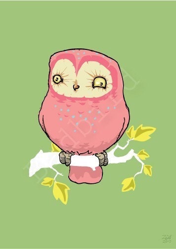 Pink Owl, 5x7