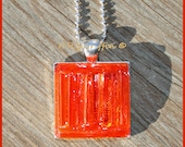 Orange Stained Glass Mosaic Pendant 27