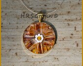 Orange Daisy Mosaic Pendant 02