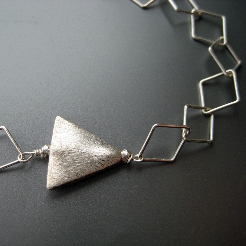 pyramid - sterling silver necklace
