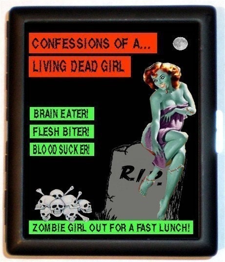Living Dead Girl Zombie Psychobilly ID Case Cigarette Holder Goth Gothic Halloween 50s Pinup Turned Zombie Sexpot