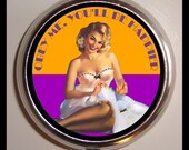 OBEY ME, You'll Be Happier Pinup Sexy Rockabilly Pill box Pillbox Case Holder for Vitamins Drugs Birth Control