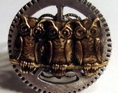Victorian Steampunk The OWLS and the MACHINE Gear Ring Steampunk Ring NEW