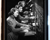 Compelling Telephone Operators at a Switchboard Vintage Retro Design Black Metal Cigarette or ID or Business Card Case Wallet or MP3 Carrier