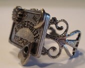 Victorian Goth THE OUIJA Filigree Silver-Tone Ouija Board Ring NEW Occult Witchboard Punk Psychobilly
