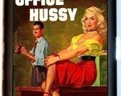 Pinup Office Hussy Workplace Cubicle Sexist Humor Retro Black DIY Cigarette ID Case