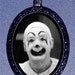 WEIRD KITSCH Retro Clown Man Face Design Handmade Handcasted Metal Pendant handpainted black and ballchain Necklace