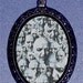 Weird Zombie Vampire Collage Art designed Handcrafted Handcasted Metal Pendant Handpainted Black with silvertone ballchain necklace