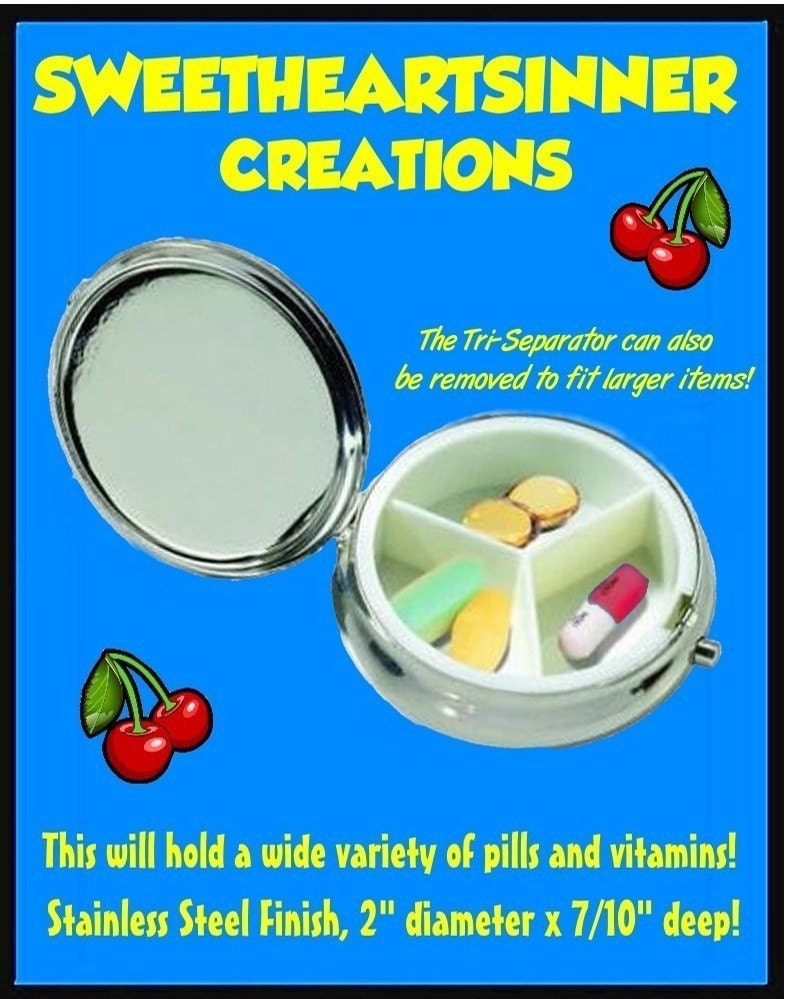 Dart Board Bar Darts Pop Art Design Sweetheartsinner Stainless Steel Pill Box Case-Holds Pills, Vitamins, Guitar Pics, and more