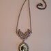 Beautiful Victorian MASKED WOMAN Victorian Silver-Tone Filigree Necklace Pendant