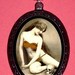 Art Nouveau Woman with Human Skull Esoteric Risque Oddity Victorian Medical Necklace Pendant