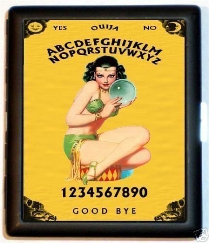 Ouija Fortune Teller Gypsy girl Crystal Ball Cigarette Case or ID or Business or Wallet New