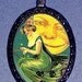 Halloween Victorian DIY Necklace Pendant Goth Witch and Moon Vintage style