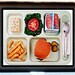 Hot Lunch Elementary School Lunch Meal Design RETRO Nostalgic Gross food memories Black Metal Cigarette or ID or Business or ID Case Wallet
