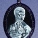 X-Ray Woman Skeleton Holding Ermine or Weasel Skeleton Psychobilly Necklace NEW