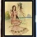 Fairy Tale Illustration Sea Nymph with Jellyfish Mermaid Nautical Cigarette Id Case Business Card Holder Wallet