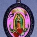 True Love Virgin Mary Kitsch Cool Tattoo Klutz Handcrafted Handcasted Metal Pendant Handpainted Black with silvertone ballchain necklace