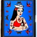 Sailor Girl Poison Swallows Butterflies Cherries Cherry Tattoo Nautical Retro Rockabilly Cigarette Case Wallet Business Card Holder