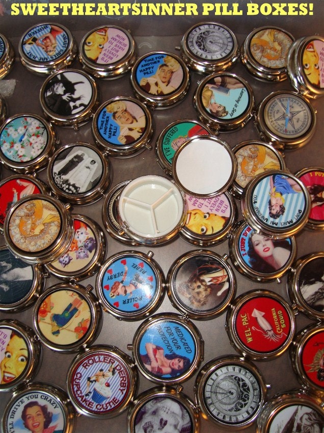 I'm Only In It For the Drugs Funny Nurse Humor Pill Box Case NEW Sassy Pinup Pin up Attitude Rockabilly Sweetheartsinner Stainless Steel