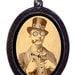 Altered Art Victorian Steampunk Man with Ray Gun Top Hat Goggles Necklace Pendant