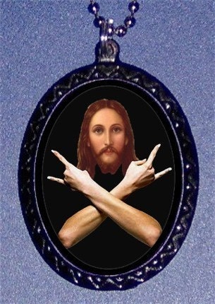 Jesus Rocks Handcrafted Stoner Pendant necklace Hipster Jesus Freak New