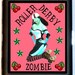 Roller Derby Zombie Pinup Roller Skater Pin Up Lowbrow Juxtapoz Roller Skates Skating Cigarette ID Case Business Card Holder Wallet