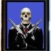 Kitsch Lowbrow SkullFace Mobster Hitman Handmade and SHS designed Black Metal Cigarette or ID or Business or ID Case Wallet