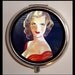 Pulp Smoker Pin up Pinup Attitude Rockabilly Sweetheartsinner Stainless Steel Pill Box Case-Holds Pills, Vitamins, Guitar Pics, and more