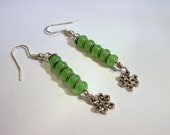 Light Green and Pewter Celtic Earrings