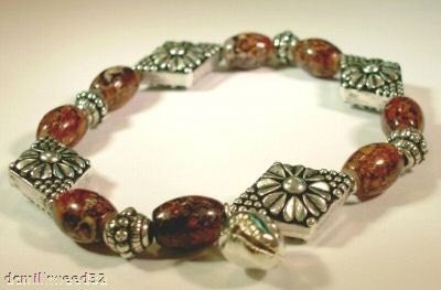 Kitty Cat Collar -Raku Style Beads,Silvertone Necklace