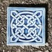 Celtic Knot in azure blue crackle glaze - for home decor or house warming gift.