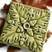 Acorn and Oak Leaves - olive, fern, sage green - decor for your home - kitchen, fireplace, bath - handmade ceramic tile