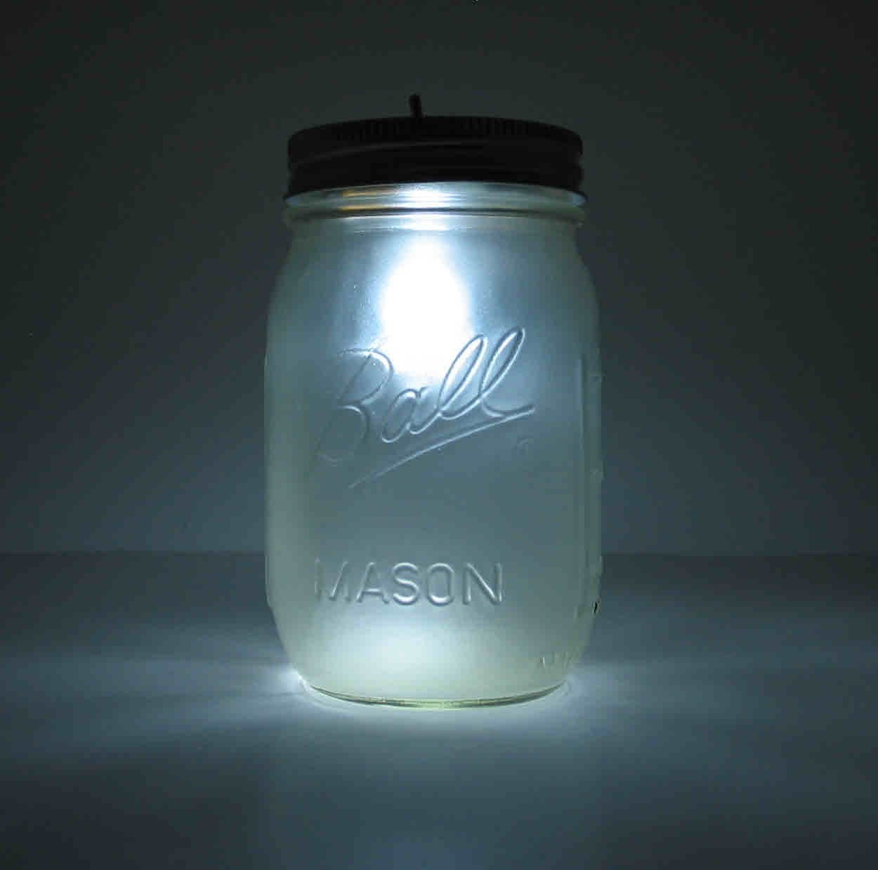 Fire Fly White Mason Jar Night Light