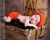 Take Home NeWBORN Baby Boy Girl HaT DiAPER CoVer Set Photo PRoPs Unigender HaRvest PUMPKiN ORaNge WoodLand Elf Cap PiCk CoLor Knit to Order