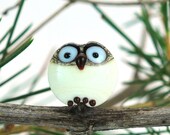 Tawny Owl Lampwork bead