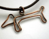 Weiner Dog/Dachshund/Sausage Dog Copper Pendant Necklace