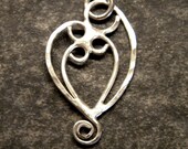 Mother and Three Child Pendant Necklace Sterling Silver