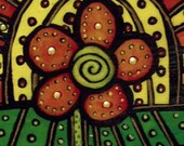 Original Pop Art Flower Painting On Wood M Collins WWAO