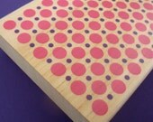 big rubber stamp background . allover design . double polka dot . 4x3 inches