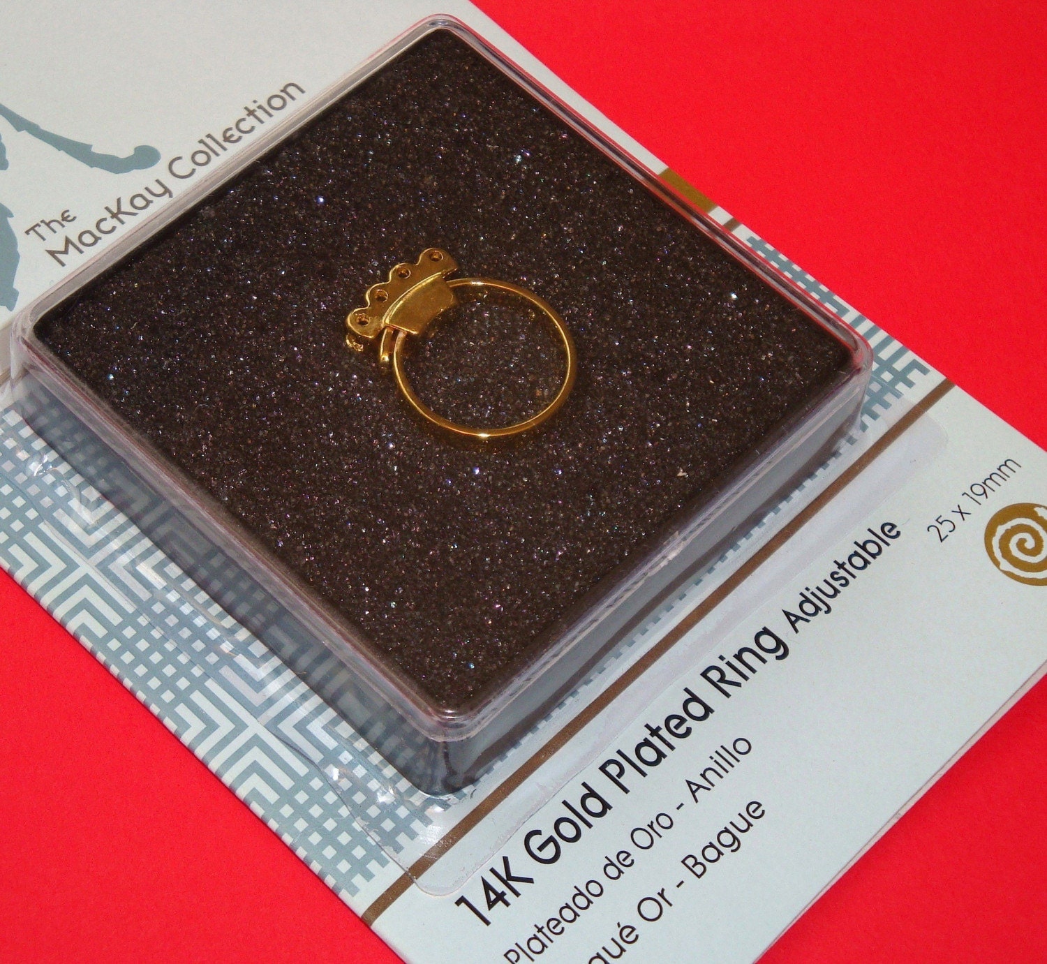 14K gold plated adjustable ring base . the McKay Collection . set of 2