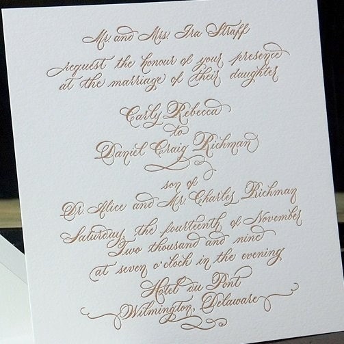 Hand Lettered Calligraphy Wedding Invitation